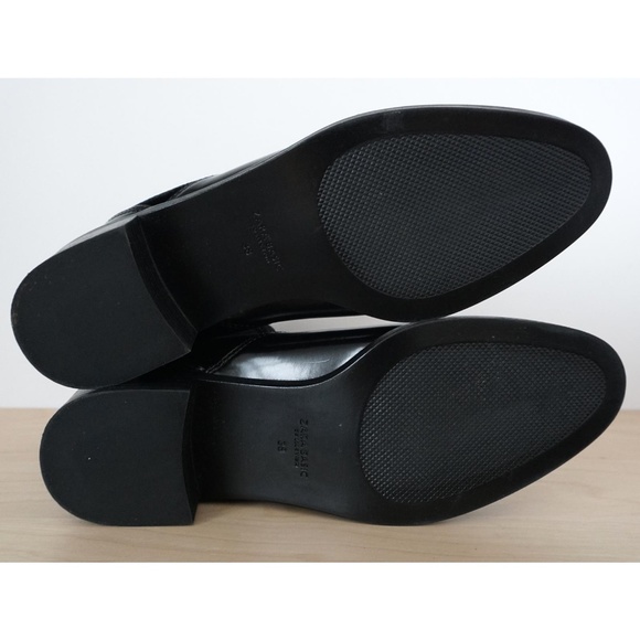 ZARA Stretch Velvet Black Faux Leather Boots Sz 38 - Picture 8 of 8